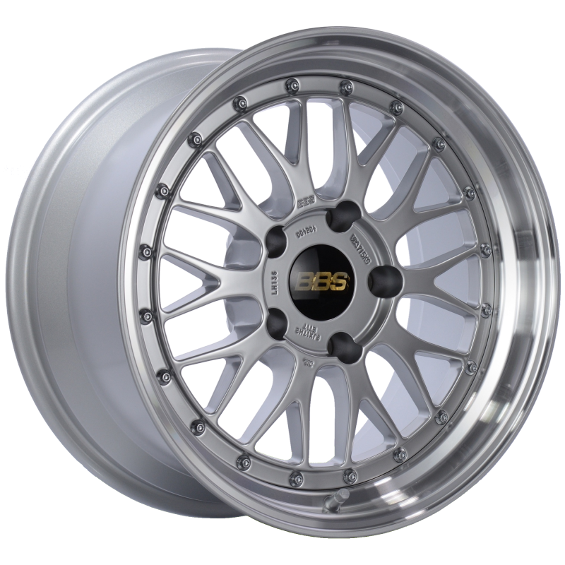 BBS LM 17x7.5 4x100 ET40 Diamond Silver Center Diamond Cut Lip Wheel -70mm PFS/Clip Required