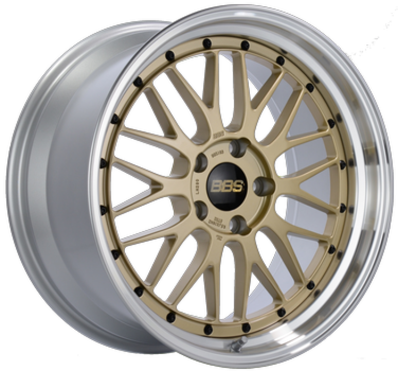 BBS LM 19x9.5 5x114.3 ET32 PFS Gold Center Diamond-Cut Rim Wheel PFS/Clip Req