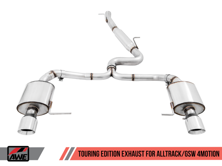 AWE Tuning VW MK7 Golf Alltrack/Sportwagen 4Motion Touring Edition Exhaust - Polished Silver Tips