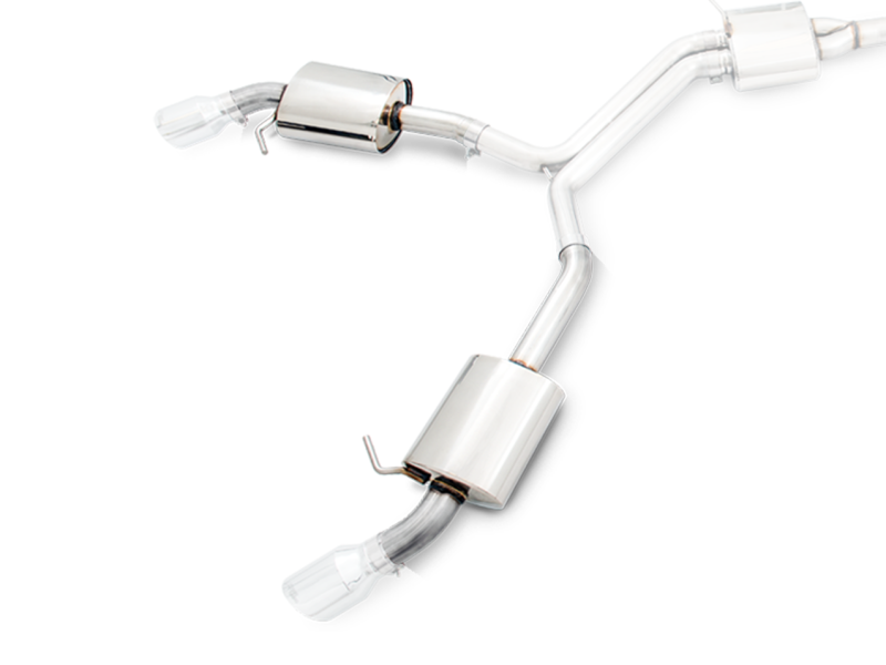 AWE Tuning Audi B9 A4 Touring Edition Exhaust Dual Outlet - Chrome Silver Tips (Includes DP)