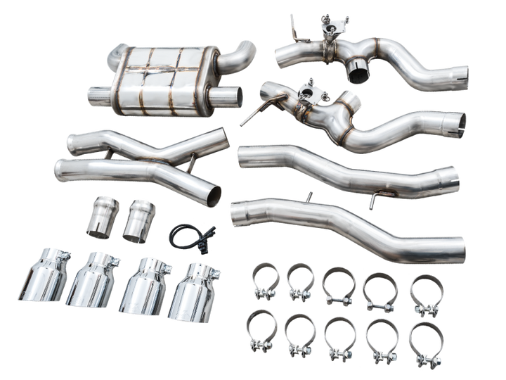 AWE SwitchPath Catback Exhaust for BMW G8X M3/M4 - Chrome Silver Tips