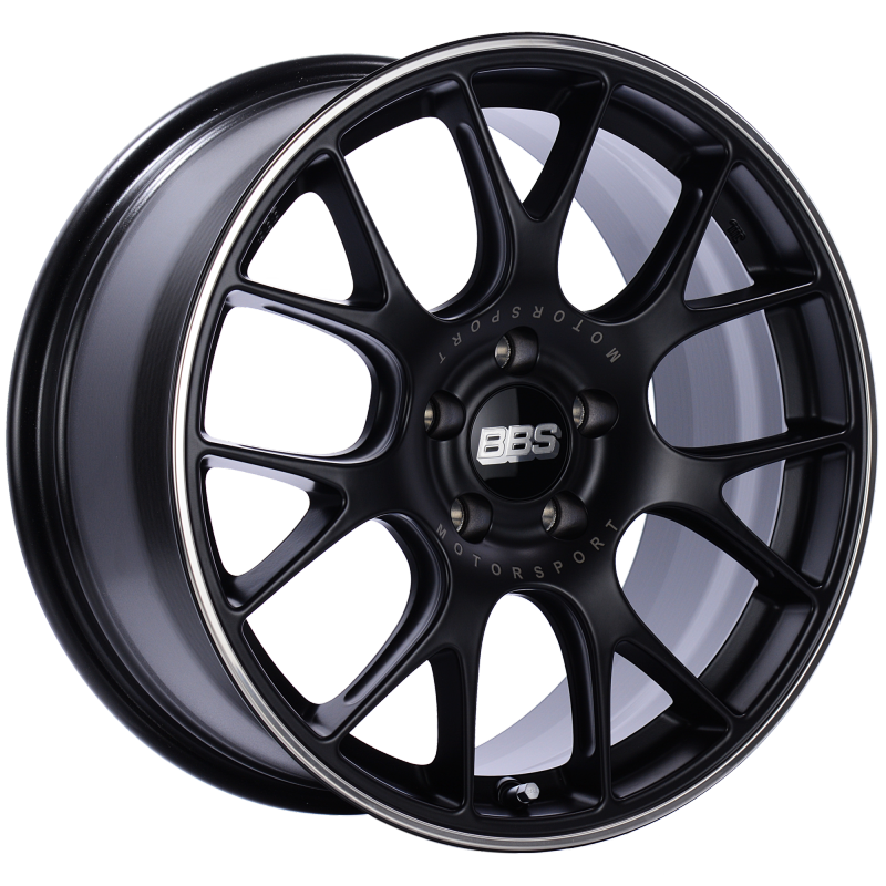 BBS CH-R 18x8 5x120 ET40 Satin Black Polished Rim Protector Wheel -82mm PFS/Clip Required