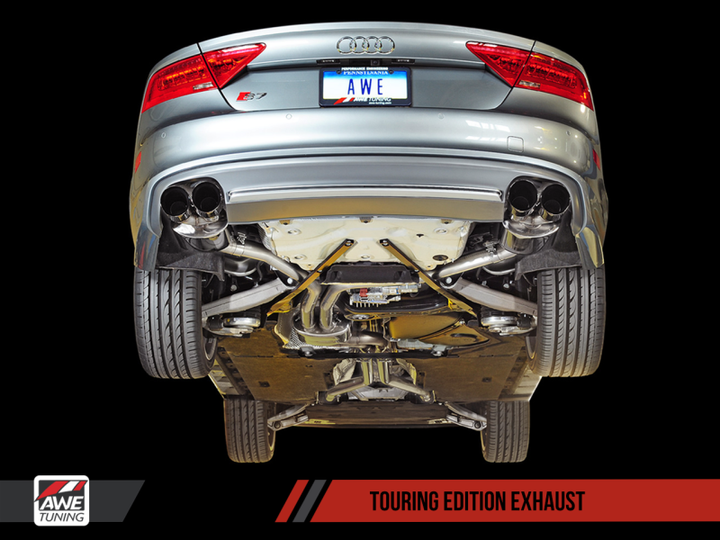 AWE Tuning Audi C7 / C7.5 S7 4.0T Touring Edition Exhaust - Diamond Black Tips