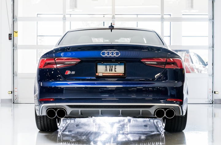 AWE Tuning Audi B9 S5 3.0T Touring Edition Exhaust - Chrome Silver Tips (102mm)