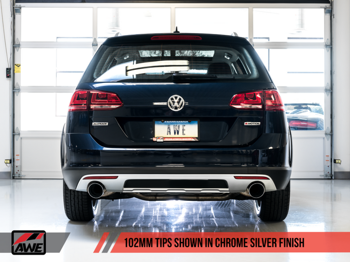 AWE Tuning VW MK7 Golf Alltrack/Sportwagen 4Motion Touring Edition Exhaust - Polished Silver Tips