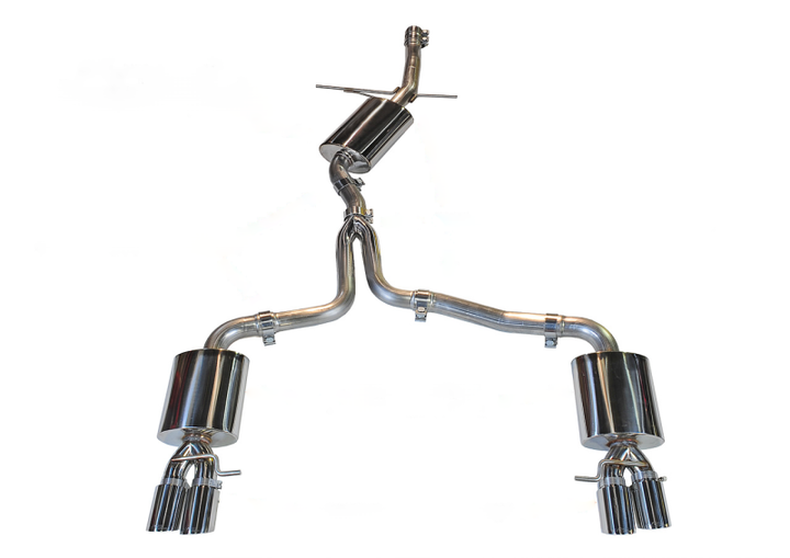 AWE Tuning Audi B8 A4 Touring Edition Exhaust - Quad Tip Polished Silver Tips - Does Not Fit Cabrio
