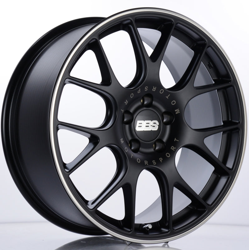BBS CH-R 19x8.5 5x112 ET32 Satin Black Polished Rim Protector Wheel -82mm PFS/Clip Required
